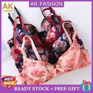 AK Women Bra Size 34-38 Floral Printed Design Lingerie Baju Dalam Wanita Perempuan [L36138]