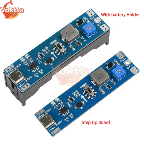 5V 9V 12V Type-C 18650 Lithium Battery Boost Step Up Module 3.7V to 9V 12V 1A Charging Discharge Boo