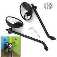 10MM Motorcycle Round Rear View Side Mirrors Adjustable Classic Retro Convex Mirror Aluminum Univers