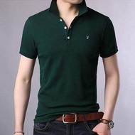 100% Cotton Polo Shirt for Men Summer Lapel T-shirt Solid Color Polo Shirt Men's Printing Casual Tops