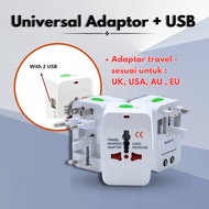 PLUG ADAPTOR + USB CHARGER INTERNATIONAL TRAVEL ADAPTOR