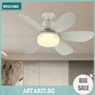 2 In 1 Ceiling Fans with LED Lights 6 Blades 3 Gear Adjustable for Garage Office