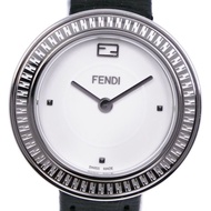 【日本直送】FENDI 芬迪 My Way 腕錶 35000S 不鏽鋼 x 皮革 黑色 石英 指針式顯示 白色錶盤 女士【二手】