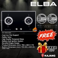 Elba EGH-K8942G(BK) 5.0kW 2 Burner Built In Glass Hob / Gas Stoves / Built in Hob with Safety Valve 