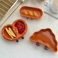 Cute fat-legged ceramic sauce bowl, cute cake-shaped seasoning bowl, dipping sauce bowl