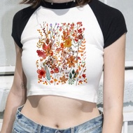 Goblincore crop top shoujo girl style y2k cute Fairy Slim Fit Cute babydoll 2025 vintage  teens clot