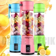 🐛[GLASS BOTTLE] ICE BLENDER 6 BLADES 400ML Portable USB Rechargeable Battery Juice Blender Protein S