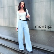 Montipa กางเกงทรงกระบอก จีบหน้า ผ้าคอตตอน สัมผัสนุ่ม สวมใส่สบาย ใส่ได้ทุกวัน 55PFC32