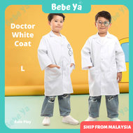 Kids Doctor Costume - Pretend Play White Coat Lab Coat Uniform Cosplay Baju Doktor Kanak Kanak