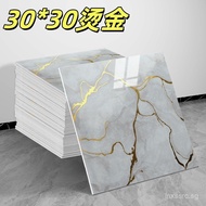 Renovation tile stickers, cross-border gilded wall self-adhesive waterproof wallpaper, marble imitat