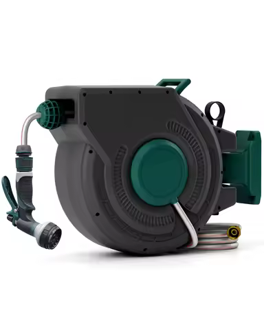 Retractable Garden Wall Mounted Heavy Duty Hose Reel 1/2" x 100 ft with PRO Metal Bracket Auto Rewin