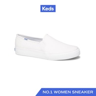 KEDS รองเท้าผ้าใบหนัง แบบสวม รุ่น DOUBLE DECKER LEATHER สีขาว ( WH59799 )