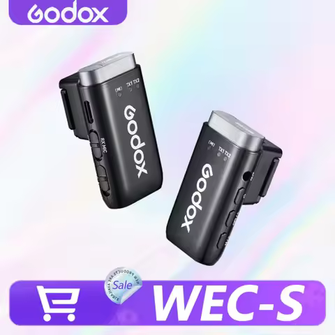 Godox WEC-S Wireless Mic 48kHz 200m ENC Noise Cancellation MI Shoe 12g 8h for Sony Camera Smartphone