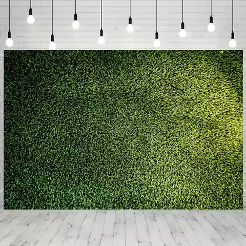 【 The Charm of Lush Greenery 】 Green Grass Wall Background banner | Polyester fiber | Lush and reali