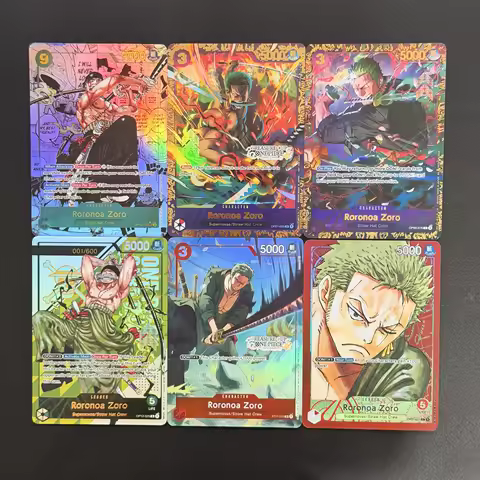6 Style Roronoa Zoro OP01-025 St01-013 Op06-118 SR Parallel Alt Art ONE PIECE English Flash Card Col