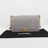 CHANEL Le Boy 25 香灰兒中號灰色 26開