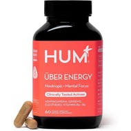 HUM Uber Energy Adrenal Energy Support Supplement with  Root, Ginseng, B Vitamins, Vitamin B6, B5, a