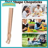 XIAZHI 1pair Foot Shape Chopsticks, With Straw 22cm Toe-Shaped Chopsticks, Funny Soles of Feet Light