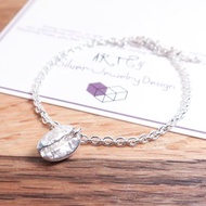 絕版設計 淺焙 咖啡豆 純銀手鍊 銀白款 阿拉比卡原豆系列 925