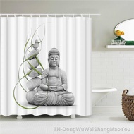 【hot】✓✐✽  Shower Curtains Buddha Statue Screens Polyester Fabric  With Hooks 240x180xm