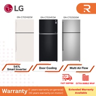 LG 547L Inverter 2 Door Top Freezer Fridge (Beige/ Platinum Silver/ Black Glass) GN-C702HQCM/ GN-C70