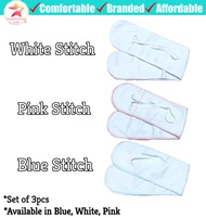 3pcs Bigkis for Newborn COTTON Fabric Baby Essential Belly Binder Overlap Bigkis (White, Blue and Pi