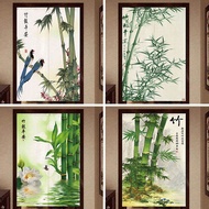 Chinese Style Bamboo Door Curtain Fabric Partition Feng Shui Curtain Bamboo Newspaper Safe Household Bedroom Kitchen Bathroom Cloth Curtain