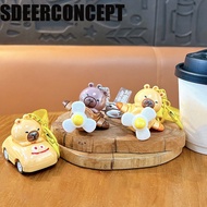 SDEERCONCEPT Capybara Doll Fighter Keychain, Cartoon Rotating Small Plane Capybara Car Pendant, Crea