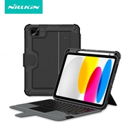 For iPad 10th Gen 10.9 inch 2022 Case NILLKIN Shockproof Bumper Combo Keyboard Stand Cover with Pen Slot