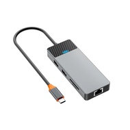 WiWU 9in1 Linker 923RPT to USB 3.0 RJ45 TF SD High Speed Data Converter Hub for Mac Laptop