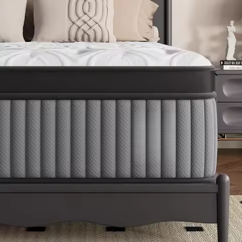 Extra Firm Queen Mattress 14 Inch, Deep Sleep Hybrid Mattresses 7-Zone Pain Relief - Extra Firm Bed 