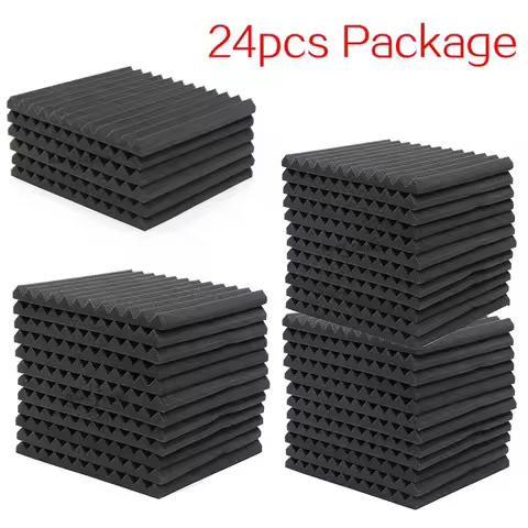 24PCS 30x30x2.5cm Studio Acoustic Foam SoundProofing Acoustic Panel Tiles Sound Proof Insulation Abs