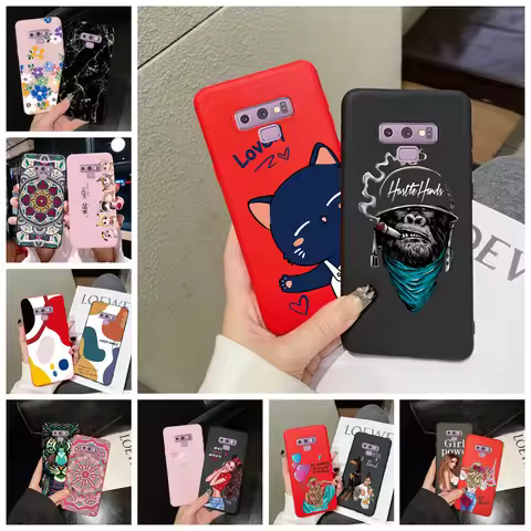 For Samsung Galaxy Note 9 Case Cover Cute Cat Cartoon silicon Back Cover TPU Funda For Samsung Galax