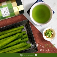 【108 MATCHA SARO】抹茶玄米茶蛋捲組(抹茶玄米茶100g+抹茶蛋捲/焙茶蛋捲擇一)｜免運到府