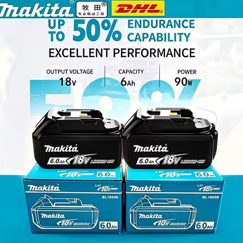 2026 Authentic Makita 9.0Ah 5/6.0Ah Battery Hot Selling 18V Tools Battery Replaceable DHR202 DJV182 