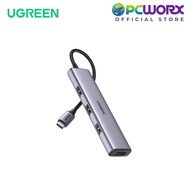 Ugreen CM473/20841 4in1 USB-C 3.0 To 4Ports USB 3.0 Hub 20CM Gray