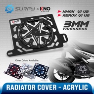 KNO Star Spinner Radiator Cover for Nmax Aerox v1&v2 3mm Acrylic 2Tone Design With Install Bolts