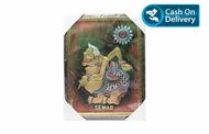 Hiasan Dinding Lukisan Timbul Relief Wayang Semar 44x34 Cm Bingkai Fiber