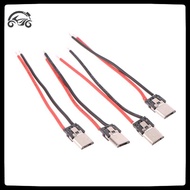 [8C11] 10Pcs 2P Micro USB Male With Cable 2Pin Welding Wire Male Connector Straight For Mobile Phone