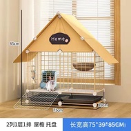 Rabbit Cage Household Guinea Pig Hamster House Extra Large Villa with Tray Rabbit Cage Nest Supplies Anti-Spray Urine Es
