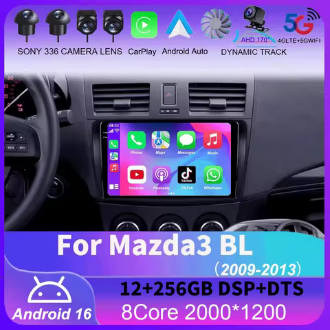 For Mazda 3 II For Mazda3 BL 2009 - 2013 Android16 Carplay Auto 4G+WIFI GPS Car Radio Navigation Mul
