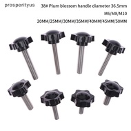 [Prs] 2PCS Industry Equipment M6 M8 M10 38# Thread Star Shaped Clamping Bolt Knob Bakelite Plastic H