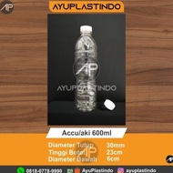 jual / botol plastik 600 ml/ botol accu/ botol air/ botol kemasan