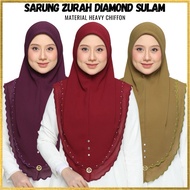 TUDUNG INSTANT SARUNG ZURAH SULAM DIAMOND HEAVY CHIFFON AWNING SCUBA IRONLESS HIJAB LABUH XL