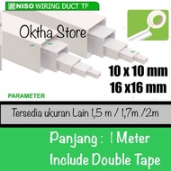 Cable Organizer Duct Cable 16 x 16x 1 Meter / 10 x 10mm with Double Tape Adhesive NISO Wiring Cable 