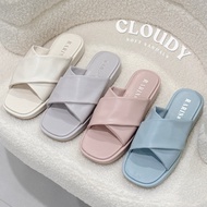 New Model Hot! [Cloudy] Soft Sole Sandals 1 Inch Thick Chubby Feet Wide Beautiful To Wear