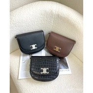 Arc de Triomphe Saddle Bag Female Cross-body Merad Bag Coffee Color Arc de Triomphe Bag High Version