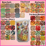 [70+Gummy & Sourbelt] Halal Turkey&Thailand&Malaysia Mixed Sour Sweet Gummy Sourbelt Snack Gula Door