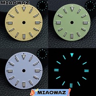 MIAOWAZ Watch Dial Face, Luminous Colorful Green Luminous Dial, Precise Position Hole 28.5MM Dial Si