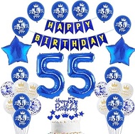Blue Gold Balloon 55th Birthday Man Decoration 55th Birthday Balloon, Blue Birthday Decoration 55 Ye
